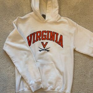 Virginia White Hoodie with Orange Logo